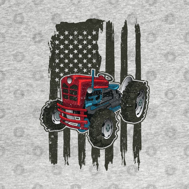 Tractor American Flag Tee Tractors Farm Gift Local Farmer by Proficient Tees